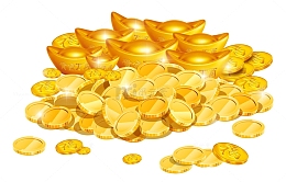 手绘各种金元宝金币