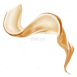 飘动的金色丝带丝绸