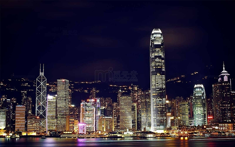 香港夜景繁华都市大城市