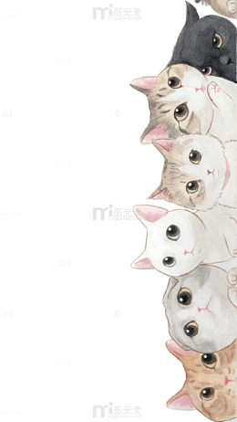 可爱猫咪壁纸手绘