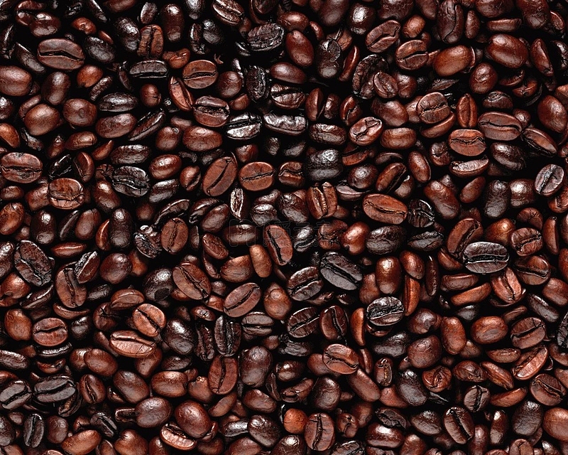 咖啡豆正面摄影图质感