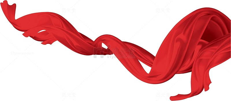 红色绸带国庆节喜庆元素