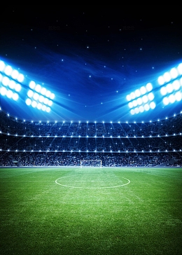 星空灯光足球场海报背景