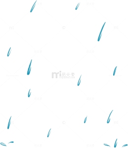 Q版卡通雨滴下雨