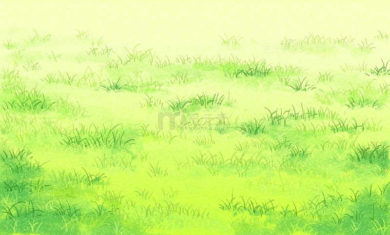 卡通手绘绿色草地首页