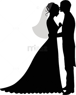 现代婚礼人物剪影