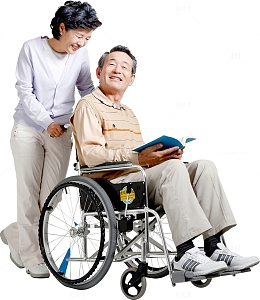 轮椅上的老人医院