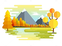 卡通秋天风景