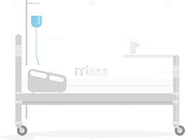 矢量扁平化病床