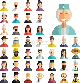 卡通各职业人物图标