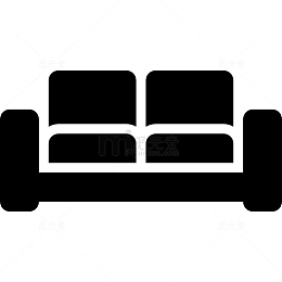 客厅的黑色双人沙发图标