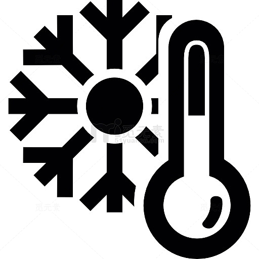 水银温度计和雪花图标
