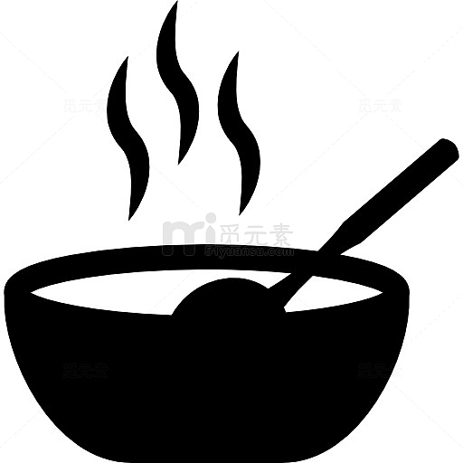 热的食物在碗里图标
