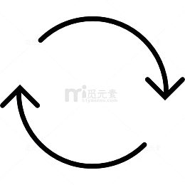 两细箭形成一圈图标