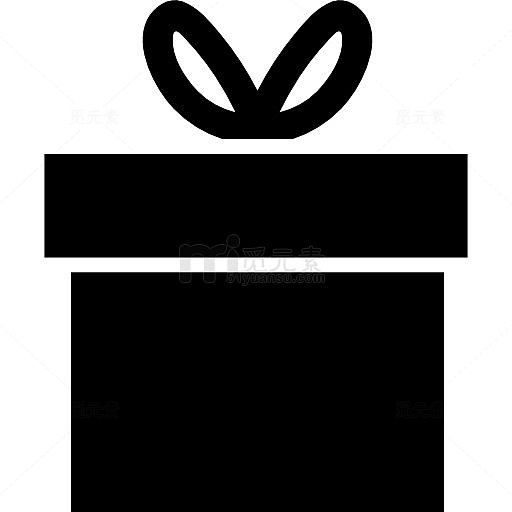 礼品盒剪影与丝带蝴蝶结上图标
