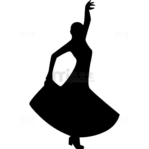 弗拉门戈舞蹈剪影的一个女人图标