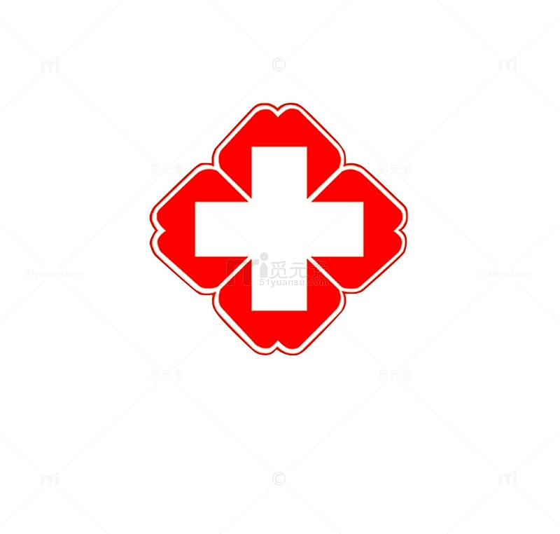 红色医院标志卡通红十字会
