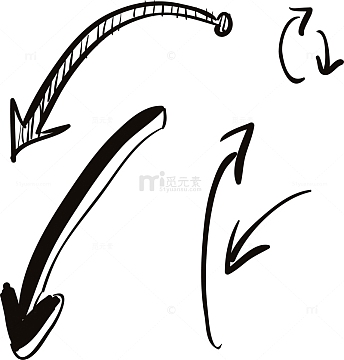 手绘箭头可爱线条