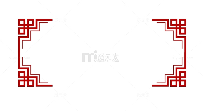 红色复古中国风花纹边框