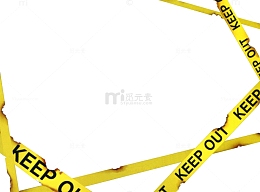 黄色卡通字母警戒线