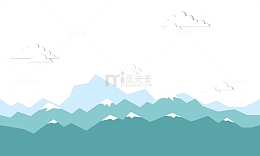 卡通雪山风景