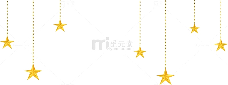 手绘黄色圣诞星星装饰