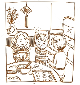 手绘一家人