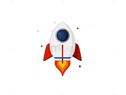 扁平化卡通小火箭