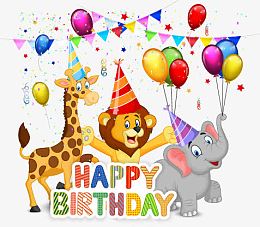 卡通生日庆祝广告矢量素材,