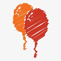 气球气球生日快乐橙色方红乱涂圣