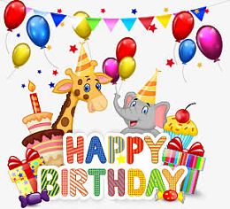 卡通生日庆祝广告矢量素材,