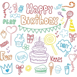 手绘生日快乐元素