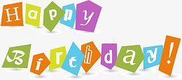 happybirthday剪纸艺术字矢量素材免