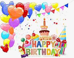 卡通生日庆祝广告矢量素材,