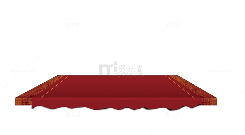 红色中国风餐台