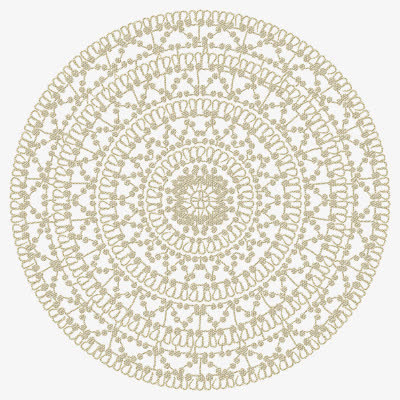 手绘圆形桌布花纹图案