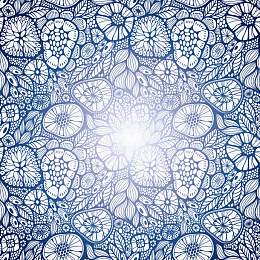 手绘 线条 海洋 青花瓷蓝 海洋动