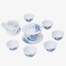 青花瓷白色茶碗茶具整套家用