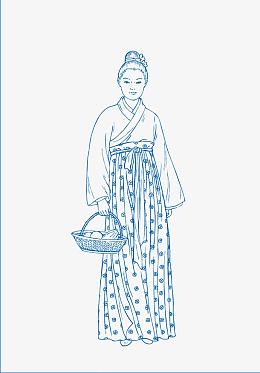 手绘侍女