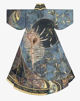 蓝色瓷砖旗袍设计