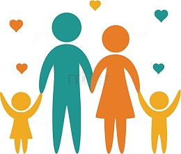 幸福一家人矢量图