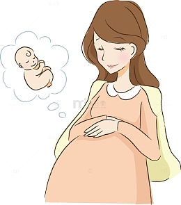 卡通孕妇婴儿