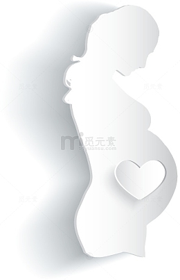 孕妇纸片剪影