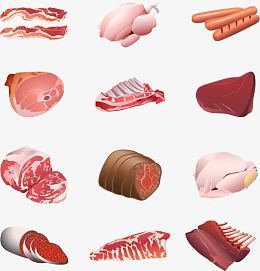 新鲜的肉类矢量素材模板下载