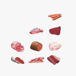 新鲜的肉类矢量素材模板下载