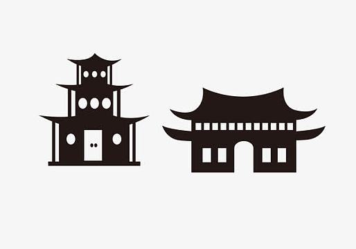 亭台楼阁(2917x2042)png国潮建筑素材(2880x1620)psdpng古风水墨山水