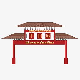 红色中国城门
