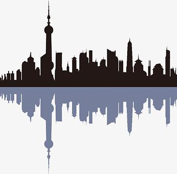 上海夜幕进博会宣传画免抠图(2000x2000)aipng城市科技未来建筑剪影