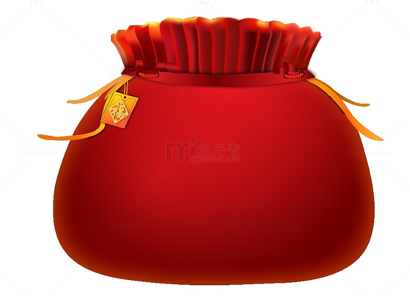 红色质感的福袋红包