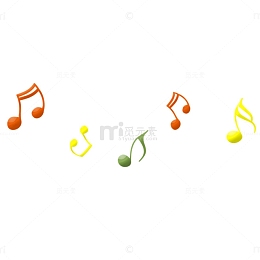 创意合成颜色鲜艳的音乐符号
